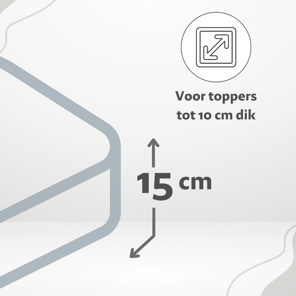 Vtwonen Ten Cate Topper Hoeslaken - 100% Katoensatijn - 160x200 - Lichtblauw