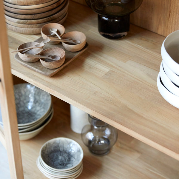 Vtwonen Tikamoon Babeth - Hoge Vitrinekast Van Massief Teakhout - Naturel