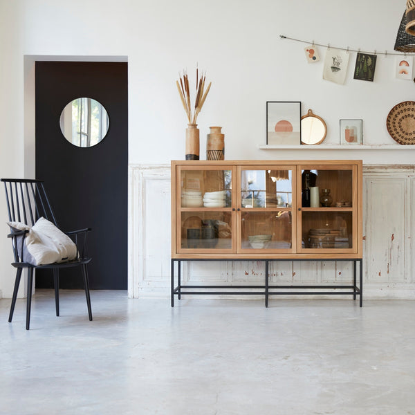 Vtwonen Tikamoon Babeth - Lage Vitrinekast In Massief Teak - Naturel