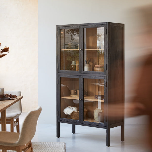 Vtwonen Tikamoon Carmen - Servieskast In Massief Essen - Zwart