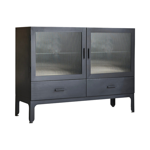 vtwonen Tikamoon Emil - Lage metalen vitrinekast - Zwart