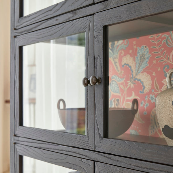 Vtwonen Tikamoon Iepenhouten Vitrinekast 160 Tana - Zwart