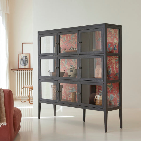 Vtwonen Tikamoon Iepenhouten Vitrinekast 160 Tana - Zwart