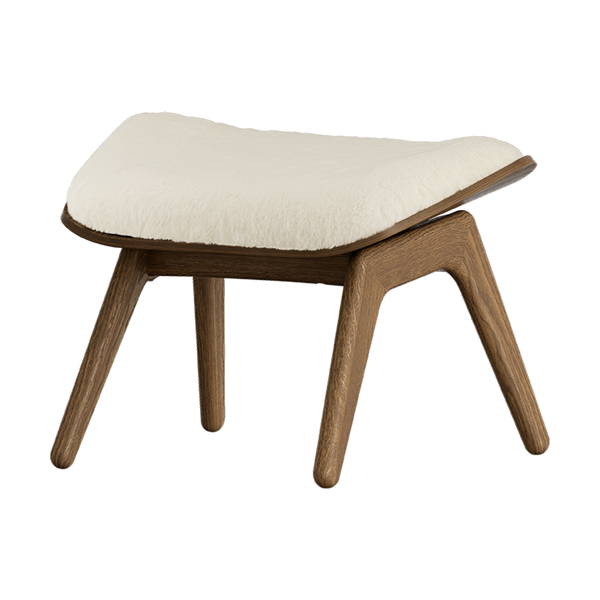 vtwonen Umage The Reader Ottoman Voetenbank Donker Eiken - Teddy White