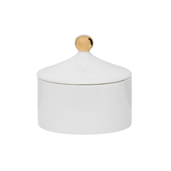 vtwonen Urban Nature Culture Good Morning suikerpot White + gold - Ø 9.5x9cm