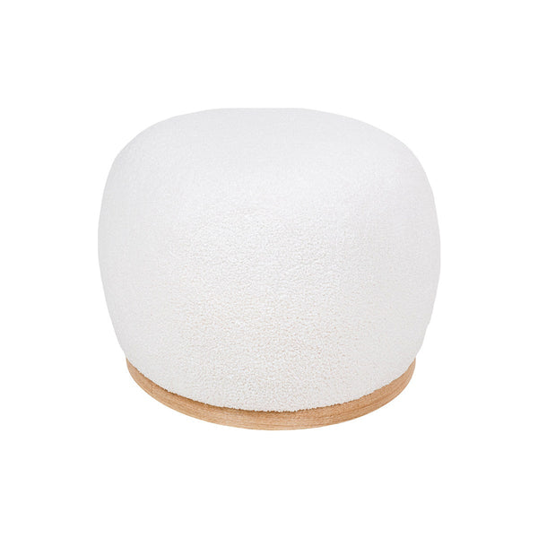 Vtwonen Artichok Madelon Ovale Poef Bouclé Wit