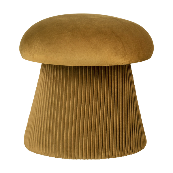 vtwonen Artichok Noam Poef Velvet Okergeel Ø 41 cm