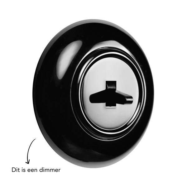 Vtwonen De Oude Schakelaar Dimmer - Zwart - Rond