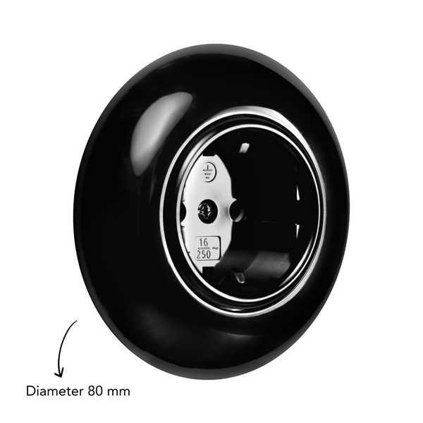 Vtwonen De Oude Schakelaar Stopcontact - Zwart - Rond