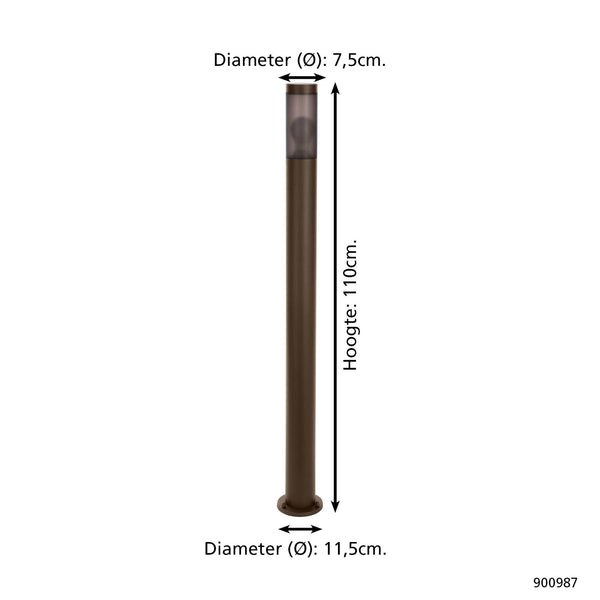 Vtwonen EGLO Sokkellamp Helsinki - E27 - 110 Cm - Bruin