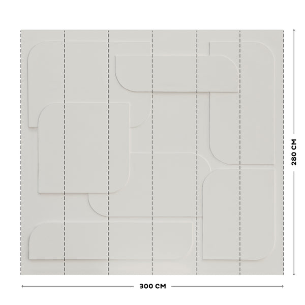 Vtwonen Vtwonen Fotobehang Soft 3D Light Grey 280x300cm