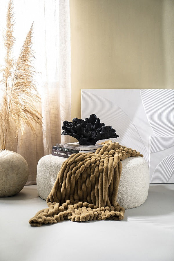 Vtwonen FurniLux Plaid Wuzzy - Goud - 140x170cm