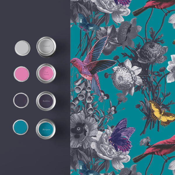 Vtwonen Graham & Brown Vliesbehang Jardin Teal Blauw