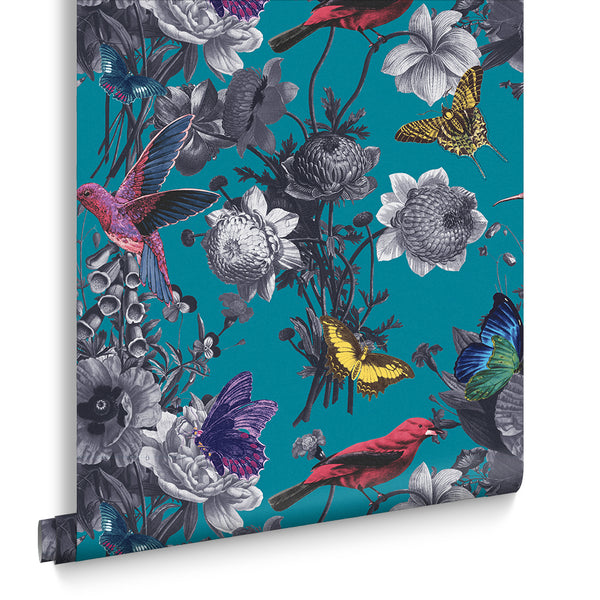 vtwonen Graham & Brown vliesbehang Jardin Teal blauw
