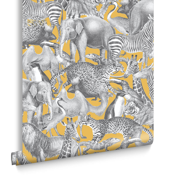 vtwonen Graham & Brown vliesbehang Kingdom Lion geel