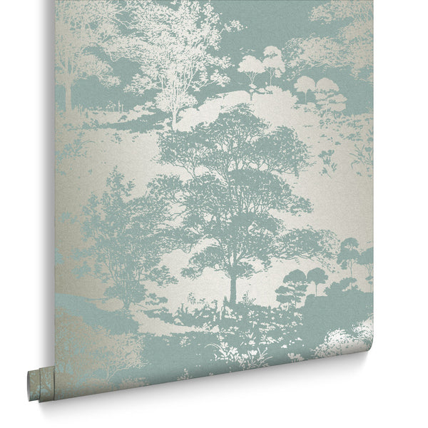 vtwonen Graham & Brown vliesbehang Meadow Dusk blauw