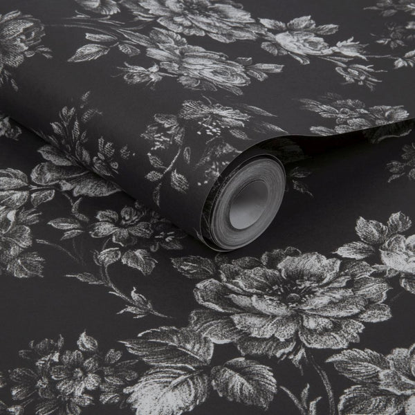 Vtwonen Graham & Brown Vliesbehang Muse Noir Grijs