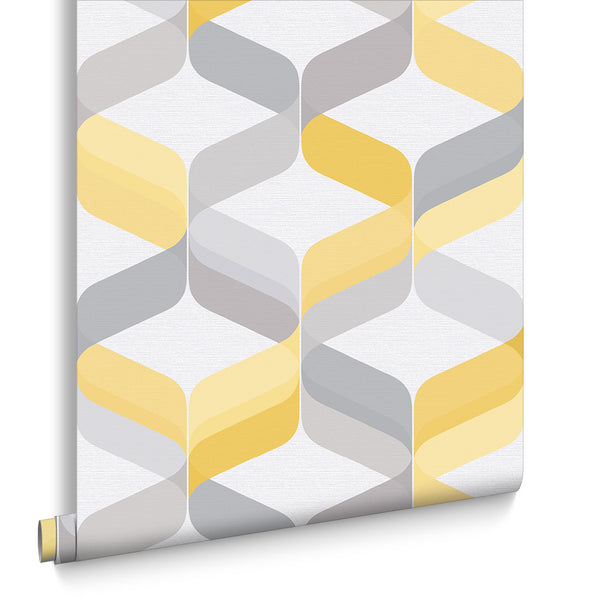 vtwonen Graham & Brown vliesbehang Retro Lemon geel