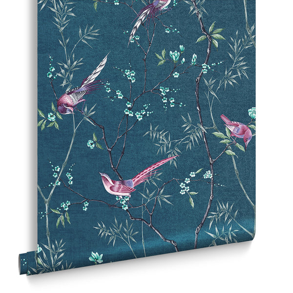 vtwonen Graham & Brown vliesbehang Tori Teal blauw