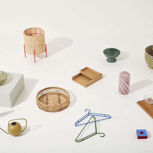 Vtwonen Hübsch Pot Splint - Ijzer/rattan - ø30xh40cm