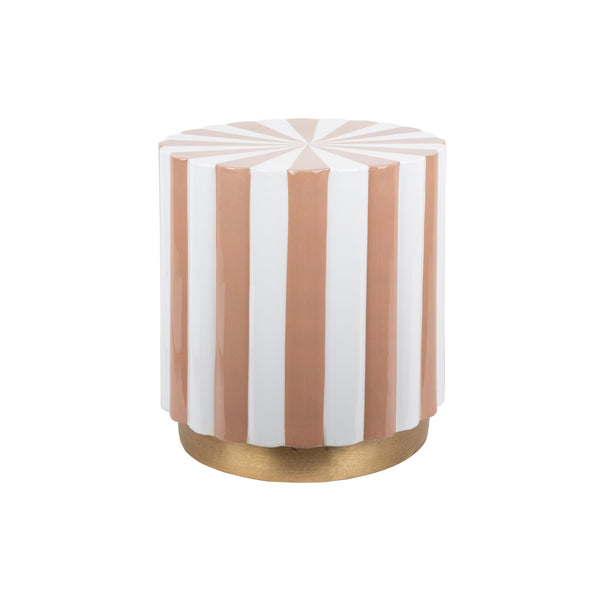 vtwonen Leitmotiv poef Candy Swirl - bruin - Ø40cm