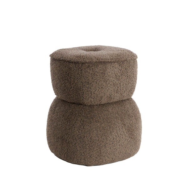 Vtwonen Light & Living Poef LEYLA - Bruin - Ø40cm