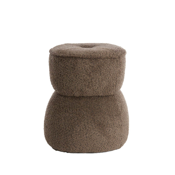 Vtwonen Light & Living Poef LEYLA - Bruin - Ø40cm