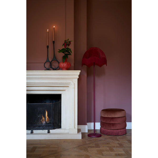 Vtwonen Light & Living Poef Tacitu - Rood - Ø50cm