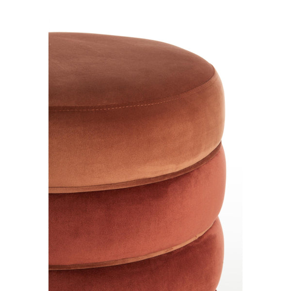 Vtwonen Light & Living Poef Tacitu - Rood - Ø50cm