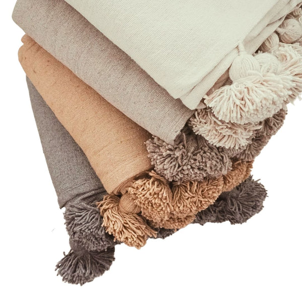 Vtwonen MÔMÉ Plaid Pom Pom - Crème - 145 X 155 Cm