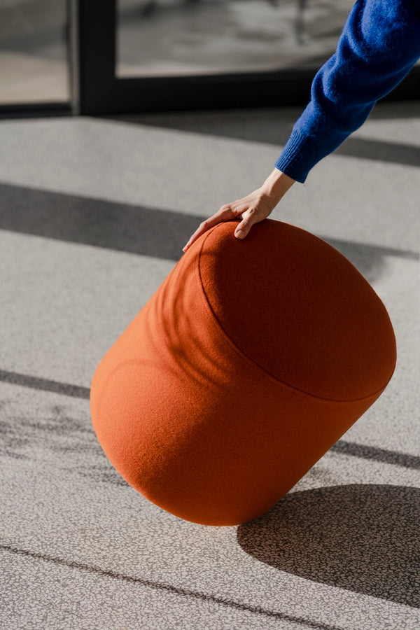 Vtwonen Noo.ma FOLK Poef - Terracotta Wool