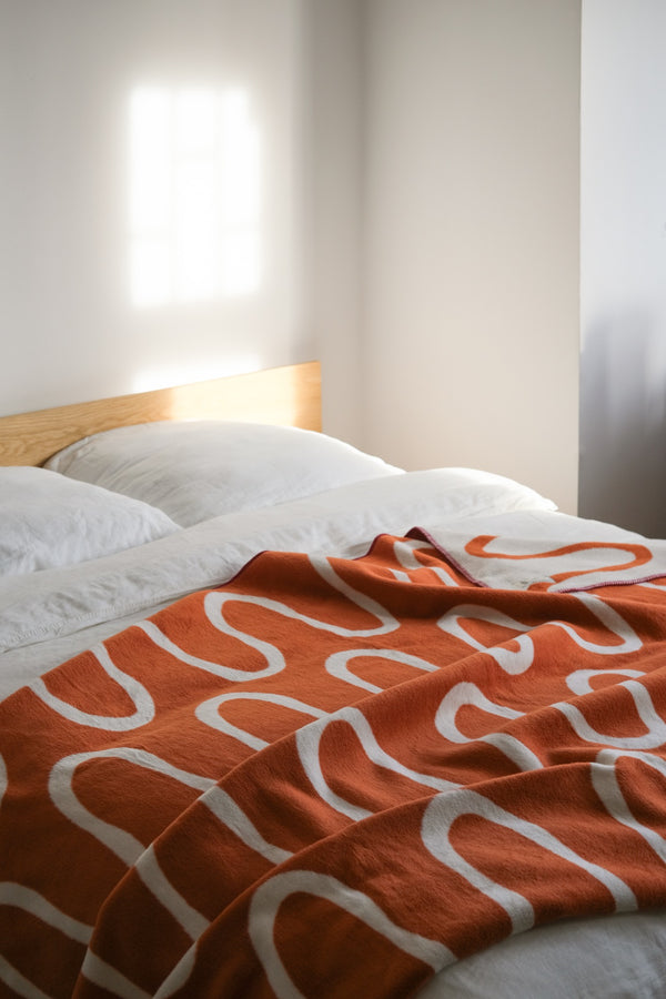 Vtwonen Noo.ma SWIRL Katoenen Deken - Terracotta