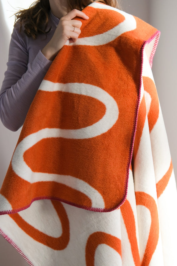 Vtwonen Noo.ma SWIRL Katoenen Deken - Terracotta