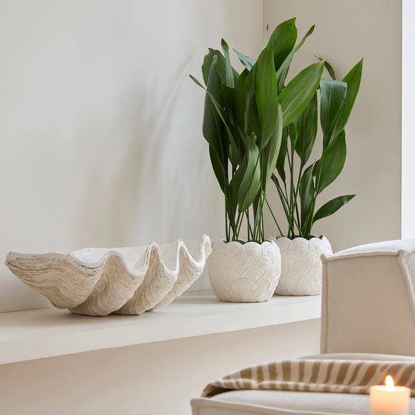 Vtwonen Rivièra Maison - Shell Planter - Keramiek - Wit