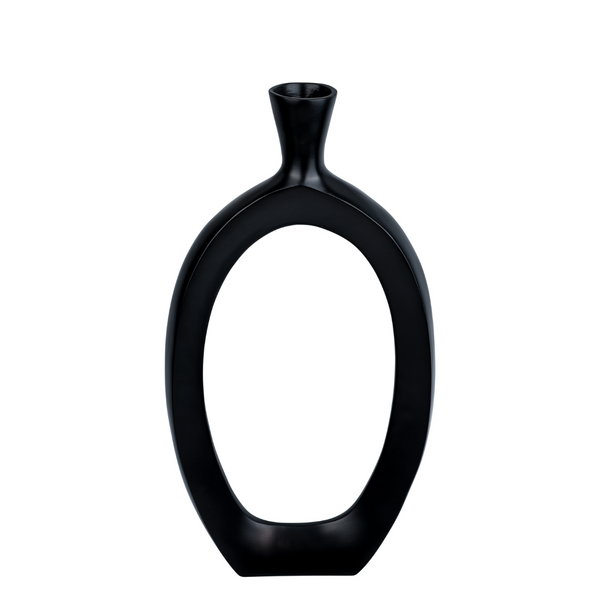 Vtwonen Sia Deco - Grote Gatenvaas - Zwart - IJzer - H64