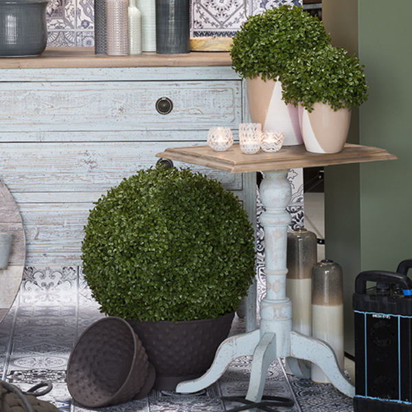 Vtwonen Sia Deco - Retro Bloembak - Bruin - IJzer - H21