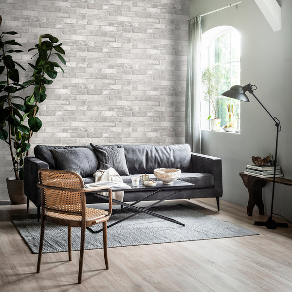 Vtwonen Vtwonen Vliesbehang Bricks Light Grey Lichtgrijs