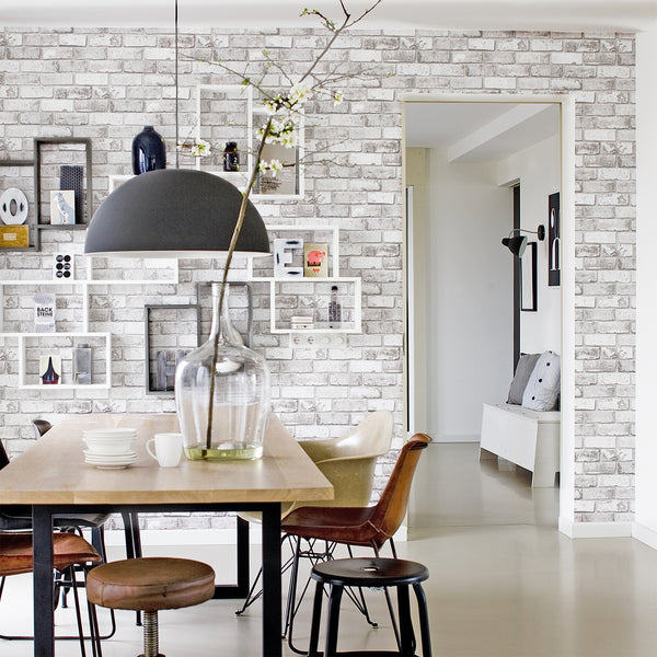 Vtwonen Vtwonen Vliesbehang Bricks Light Grey Lichtgrijs