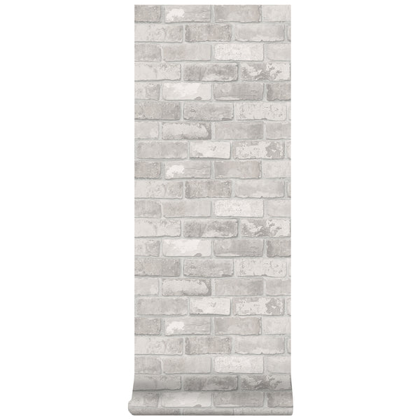 Vtwonen Vtwonen Vliesbehang Bricks Light Grey Lichtgrijs