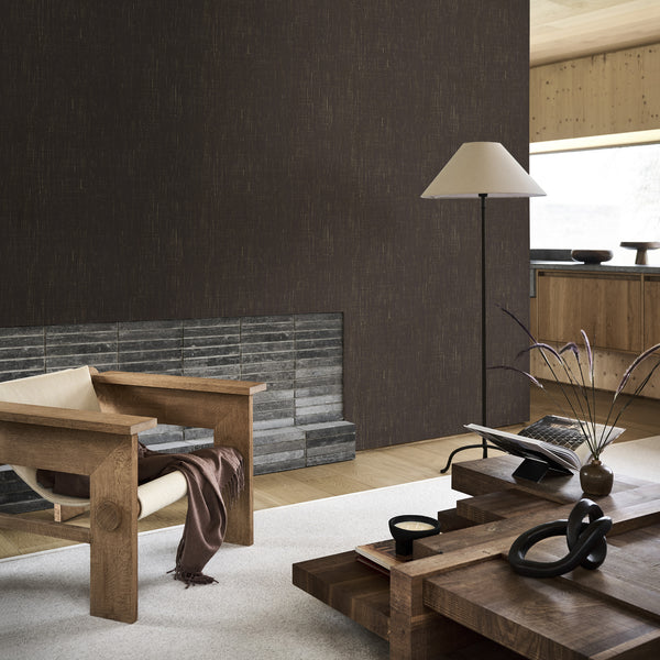 Vtwonen Vliesbehang Linnen Ebony