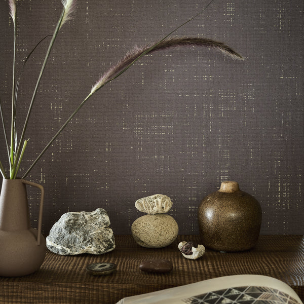 Vtwonen Vliesbehang Linnen Ebony