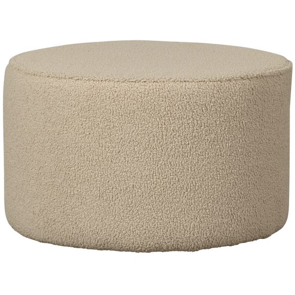 Vtwonen WOOOD Poef Laag Sara - Teddy - Zand - 36xØ60cm