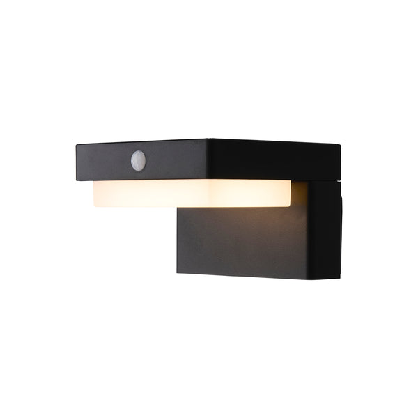 vtwonen Wandlamp zwart solar voor buiten – Oplaadbaar – Werkt op zonne-energie