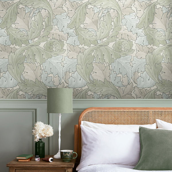 Vtwonen William Morris At Home Vliesbehang Acanthus Sage & Duck Egg