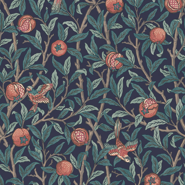vtwonen William Morris at Home vliesbehang Bird & Pomegranate Navy Blue vtwonen William Morris at Home vliesbehang Bird & Pomegranate Navy Blue