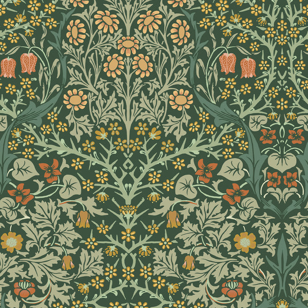 Vtwonen William Morris At Home Vliesbehang Blackthorn Deep Green