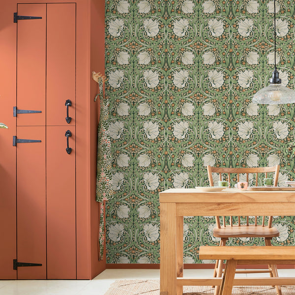 Vtwonen William Morris At Home Vliesbehang Pimpernel Green