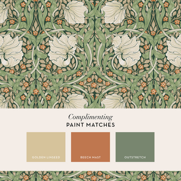 Vtwonen William Morris At Home Vliesbehang Pimpernel Green