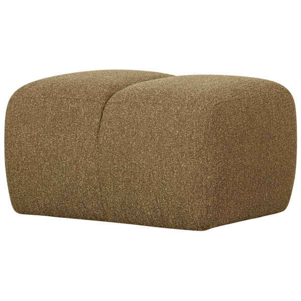 Vtwonen WOOOD Mojo Poef - Bouclé - Geel/Bruin Melange - 80x60x45