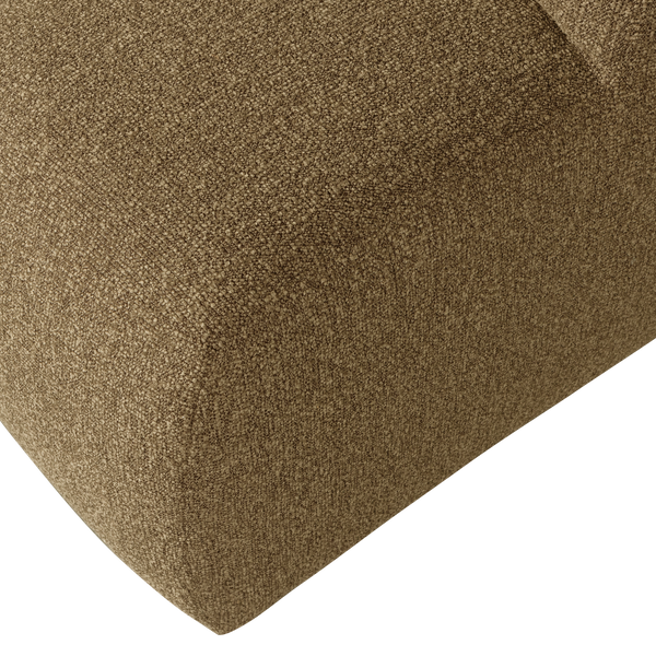 Vtwonen WOOOD Mojo Poef - Bouclé - Geel/Bruin Melange - 80x60x45